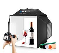 PULUZ Upgrade Light Box 40cm avec 480 LED, Photo Studio Light Box Professionnelle avec 3 Panneaux de Lumière 5500K & 4 Toiles de Fond en PVC pour la Photographie de Bijoux