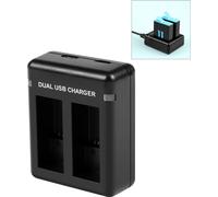 PULUZ USB Chargeur de batterie double pour GoPro HERO12 Noir /11 Noir /10 Noir /9 Noir (noir)