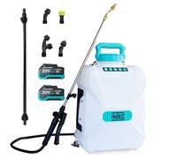 Pulvérisateur à batterie 20V 12L 5 Bar + 2 Batteries lithium 4.0Ah + Chargeur + 2 Lances Fibre et Inox + 4 buses