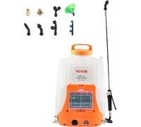 Pulvérisateur à dos alimenté par batterie, capacité de 4 gallons, pression réglable jusqu'à 90 PSI, 8 buses interchangeables
