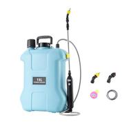 Pulvérisateur à Dos électrique pour Pelouse, 3 Buses de Brumisation, Tuyau Flexible, Lance de Pulvérisation Extensible Polyvalente avec Marquage Gradu, 15l Bleu