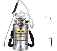 Pulvérisateur à main en acier inoxydable VEVOR, buse réglable, capacités multiples, Pulvérisateur en acier inoxydable, Tuyau, Lance, Dimensions : 16.9 x 7.3 pouces, Longueur de la lance : 16.1 pouces,