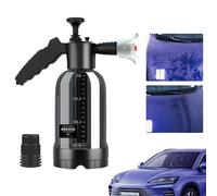 Pulvérisateur à Mousse Manuel 2L - pour Lavage de Voiture et Arrosage Jardin, Pompe à Pression avec 2 Buses Réglables, Récipient Léger et Portable