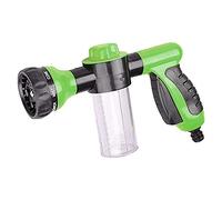 Pulvérisateur à mousse pour tuyau d'arrosage avec 8 modes de pulvérisation réglables, buse haute pression avec distributeur de savon de 100 ml, contrôle du débit, pistolet pulvérisateur multi-jets