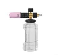 Pulvérisateur à mousse réglable 4000 PSI haute pression en acier inoxydable buse en laiton nettoyage en profondeur 1000 ml voiture moto connecteur rapide M22 (noir rose)