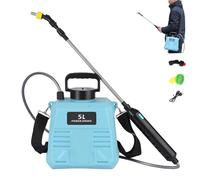 Pulvérisateur à Pompe électrique, pulvérisateur de Sac à Dos 5L / 1, 32 gallons avec 3 Buses et Baguettes télescopiques, Dispositif de pulvérisation Mauvaises Herbes Rechargeable Portable avec Band