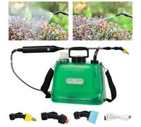 Pulvérisateur à pression 8 l - Pulvérisateur électrique avec 3 buses de brouillard réglables, tige de pulvérisation rétractable, bandoulière réglable, pulvérisateur sans fil avec poignée de charge