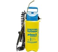 Pulvérisateur a pression GLORIA Prima 5 Comfort - 5L, lance et buse laiton, tuyau a spirales 2,50m