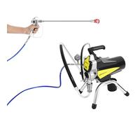 Pulvérisateur Airless 1800 W haute pression avec 3300 PSI Pistolet à peinture électrique Airless avec tuyau de 8 m et tige d'extension pour peinture murale, meubles, clôture et façade