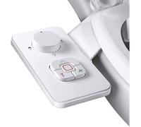 Pulvérisateur Bidet non électrique avec double buses rétractables autonettoyantes - Bouton poussoir réglable pour eau froid-Blanc