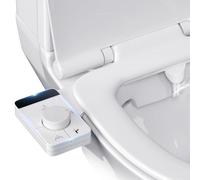 Pulvérisateur Bidet non électrique, SenDeluz Bouton poussoir réglable Toilette Japonaise avec Double Buses rétractables autonettoyantes pour eau froid de toilette bidet Abattant WC Alle De Bain