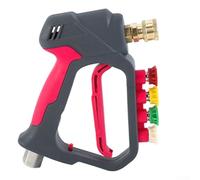 Pulvérisateur compact court pour lavage de voiture avec valve en laiton et tube en acier sans couture pour une performance durable (rose rouge)