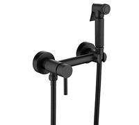 Pulvérisateur de bidet à main for toilette en laiton avec eau froide et chaude, kit pulvérisateur mural for l'hygiène féminine, or brossé(Nero)