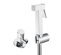 Pulvérisateur de bidet à main for toilettes Eau froide couches en tissu for bébé laiton fixation murale Kit pulvérisateur haute pression avec valve d'angle Nettoyage for, Chrome(Chrome)