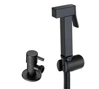 Pulvérisateur de bidet à main for toilettes Eau froide couches en tissu for bébé laiton fixation murale Kit pulvérisateur haute pression avec valve d'angle Nettoyage for, Chrome(Nero)