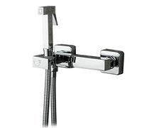 Pulvérisateur de bidet à main for toilettes, ensemble lave-couches en tissu chromé for bébé, kit pulvérisateur salle bain laiton, robinet mural avec tuyau anti-fuite, eau chaude et froide