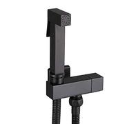 Pulvérisateur de bidet à main for toilettes, ensemble lave-couches en tissu noir for bébé, kit pulvérisateur salle bain laiton, robinet multifonctionnel poignée unique avec tuyau anti-fuite