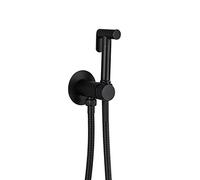 Pulvérisateur de bidet à main for toilettes, ensemble pulvérisateur couches en tissu salle bain noir avec eau chaude et froide, kit laiton tuyau douche acier inoxydable for l'hygiène personnelle