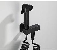 Pulvérisateur de Bidet à Main, kit de Douche, Robinet de Bidet, Pomme de Douche carrée en Laiton Noir, Ensemble de valves en cuivre, Robinet de Bidet à Jet - (Couleur : Style 4)