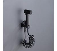 Pulvérisateur de bidet double mode, pulvérisateur de toilette à main haute pression avec buse réglable, douche murale en laiton pour l'hygiène personnelle et le nettoyage des couches (noir)