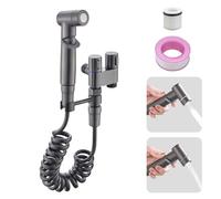 Pulvérisateur de bidet portable pour toilettes, 1 entrée et 2 sorties à double valve de contrôle de la pression, kit de pulvérisateur manuel réglable pour lavage féminin, animaux domestiques, chiffon