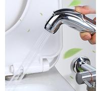 Pulvérisateur de bidet portatif en ABS avec filetage G1/2, pommeau de douche réglable à pression d'eau pour la maison et la salle de bain commerciale, argenté