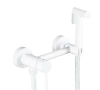 Pulvérisateur de bidet portatif for toilettes, eau chaude et froide, accessoire de pulvérisation carré chaud en acier inoxydable for douche(WHITE)