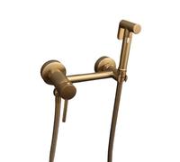 Pulvérisateur de bidet portatif for toilettes, eau chaude et froide, accessoire de pulvérisation carré chaud en acier inoxydable for douche(Brushed Gold)