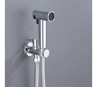 Pulvérisateur de bidet portatif pour toilettes, double modes de pulvérisation, kit de douche mural en laiton pour nettoyage des couches compatible avec alimentation en eau froide (argenté)