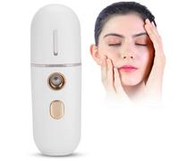 Pulvérisateur de brume de visage de charge USB, humidificateur de visage portatif hydratant, vapeur de visage de nano avec réservoir d'eau de 12 ml, blanc