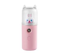 Pulvérisateur de Brume Faciale, Humidificateur Facial, Mini Humidificateur Facial Hydratant Mignon Rechargeable par USB avec Lumière Colorée, Visage de Pulvérisateur de Brume (Rose)