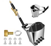 Pulvérisateur de Ciment Projecteur Mortier Pistolet à Ciment Machine à Crépir avec 4 Jets Plâtre Béton avec Couvercle Trémie Pistolet Mortier Chaux Pulvérisateur de Sablon pour Peinture Murale, Argent
