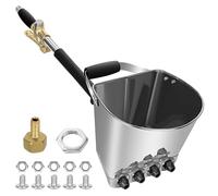 Pulvérisateur de Ciment Projecteur Mortier Pistolet à Ciment Machine à Crépir avec 4 Jets Pulvérisateur de Sablon Plâtre Béton Mortier Chaux pour Peinture Murale, Argent