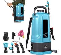 Pulvérisateur De Jardin électrique 8l à Batterie, Pulvérisateur De Jardin 12v avec 5 Buses De Brumisation, Applicateur d'eau pour Mauvaises Herbes Rechargeable, Lance Longue Rétractable Et Sangle