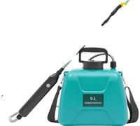 Pulvérisateur de jardin électrique, capacité 5L, alimenté par batterie, rechargeable par USB, vert