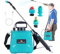 Pulvérisateur de jardin portable à piles avec 3 buses, 5 effets d'eau, rechargeable par USB pour le contrôle des mauvaises herbes en extérieur