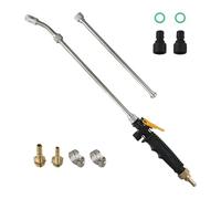 Pulvérisateur de jardin réglable avec connecteurs cannelés en laiton pour tuyaux de 0,95 cm et 0,6 cm, buse extensible en acier inoxydable pour l'arrosage des plantes, le lavage de voiture et le