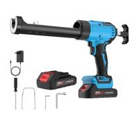 Pulvérisateur de Kit Batterie Compatible avec les Batteries Makita 18V, Pistolet à Mastic Electrique avec 6 Vitesses Réglables, Lumière LED, Pistolet en Silicone pour Étanchéité, Spatules (1 Batterie