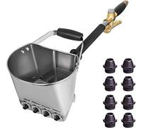 Pulvérisateur de Mortier Multifonctionnel Ciment Pistolet à Trémie Pulvérisateur de Plâtre avec 8 Buses Métalliques en Acier Inoxydable pour Mur