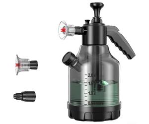 Pulvérisateur de mousse de nettoyage de voiture avec mécanisme de décompression et buse de pulvérisation réglable pour une utilisation efficace (noir-gris)