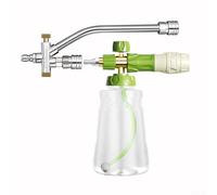 Pulvérisateur de mousse portable pour nettoyeur haute pression, bouteille de mousse de neige de 1000 ml avec design à double connecteur et valve de navette bidirectionnelle, acier inoxydable et B