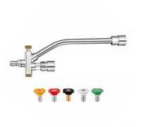 Pulvérisateur de mousse portatif de 1000 ml pour nettoyeur haute pression avec design à double connecteur, vanne de navette bidirectionnelle compatible avec bouteille et buse de mousse à neige, taches