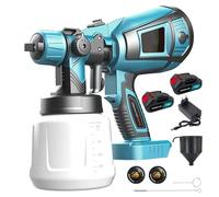 Pulvérisateur de peinture 18V sans fil pour hvlp de peinture.avec 1000ml et 2x3.0AH batterie et chargeur-compatible avec Makita