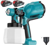 Pulvérisateur de peinture à batterie, réservoir de 1000ML, 3 modèles de pulvérisation, contrôle du débit réglable, avec 2 batteries