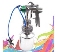 Pulvérisateur de peinture à double tête avec alimentation sous pression - Buse de 1,3 mm, capacité de 1000 ml, pistolet pneumatique haute pression pour usage industriel, consommation d'air 8-12 CFM