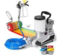 Pulvérisateur de peinture à émulsion - 1600 W haute pression sans air pour peintures au latex à base d'eau, avec tuyau de 5 m pour les opérations de pulvérisation intérieur/extérieur