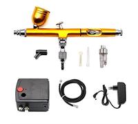 Pulvérisateur de peinture, Aérographe à double action Pistolet à air d'aérographe Mini Compressor Compressor Airbrush for Nail Art Maquillage Tatouage Modèle Cake Cake Voiture Peinture(D)