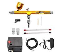 Pulvérisateur de peinture, Aérographe à double action Pistolet à air d'aérographe Mini Compressor Compressor Airbrush for Nail Art Maquillage Tatouage Modèle Cake Cake Voiture Peinture(C)