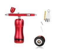 Pulvérisateur de peinture, Auto Start Stop Remplacer la batterie Airbrush Avec compresseur Kit Portable Mini Maquillage Nail Art Tattoo peinture Spary Air Brush(Groen)