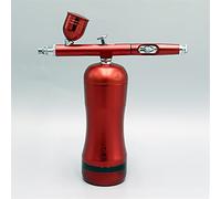 Pulvérisateur de peinture, Auto Start Stop Remplacer la batterie Airbrush Avec compresseur Kit Portable Mini Maquillage Nail Art Tattoo peinture Spary Air Brush(Oranje)